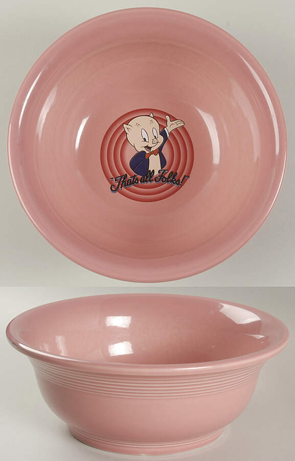 Fiesta Looney Tunes Rose 9" Mixing Bowl by Homer Laughlin -1