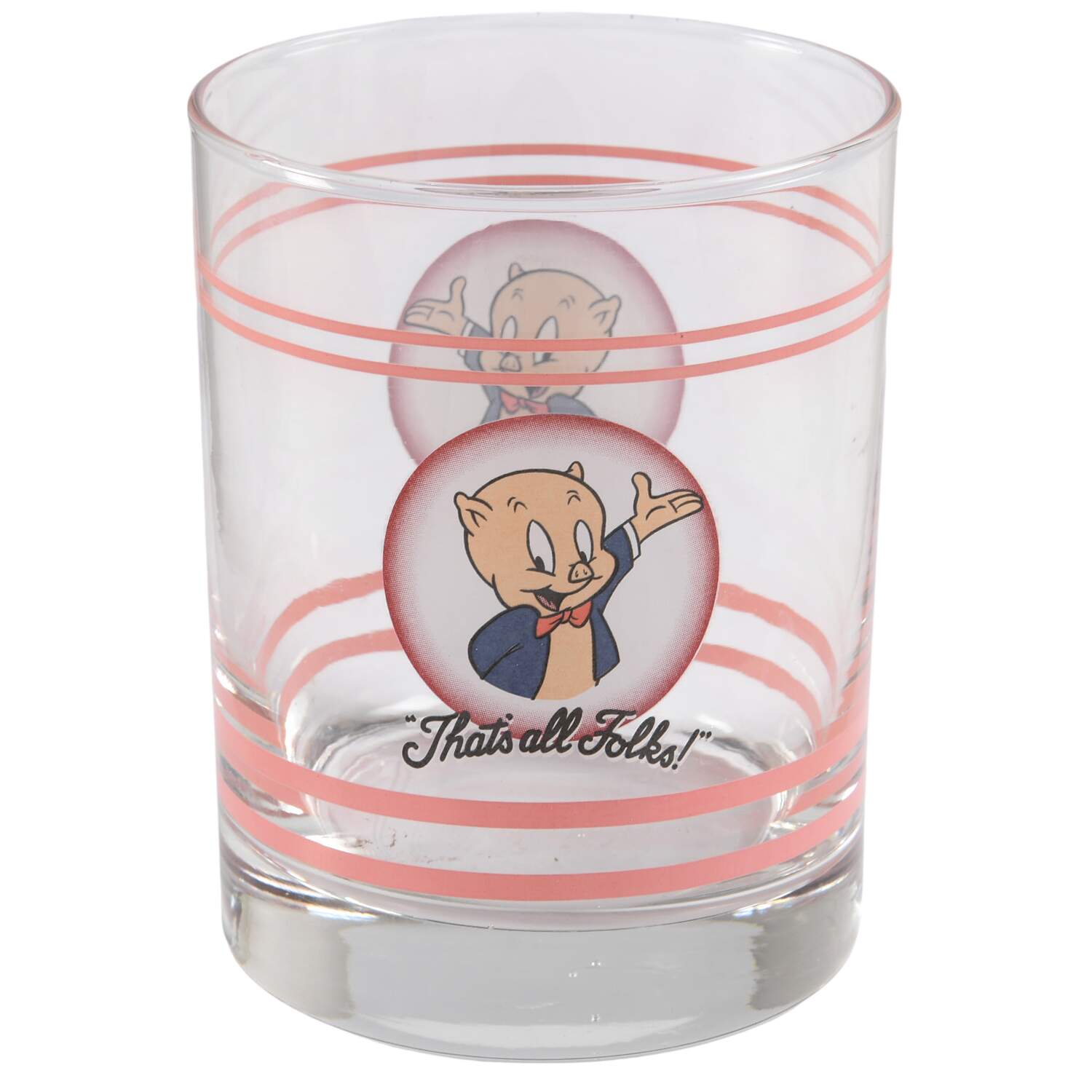 Fiesta Looney Tunes Rose 12 Oz Glassware Double Old Fashioned by Homer Laughlin -1