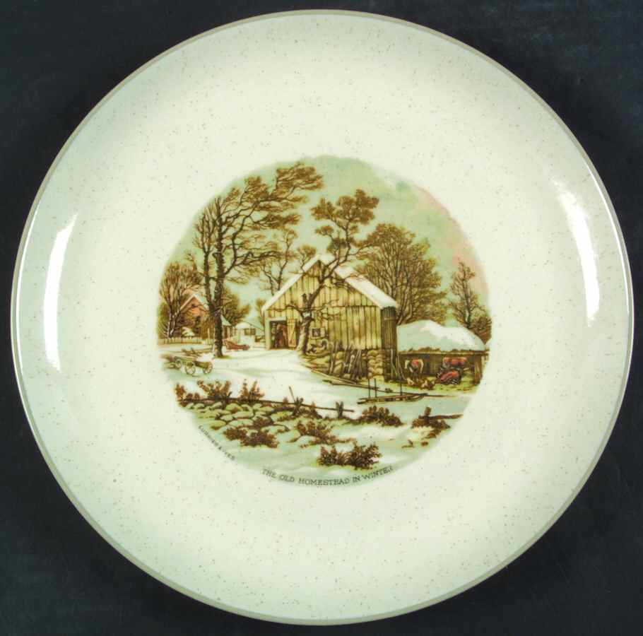 Currier & Ives (Country Style) Dinner Plate by Harker-1