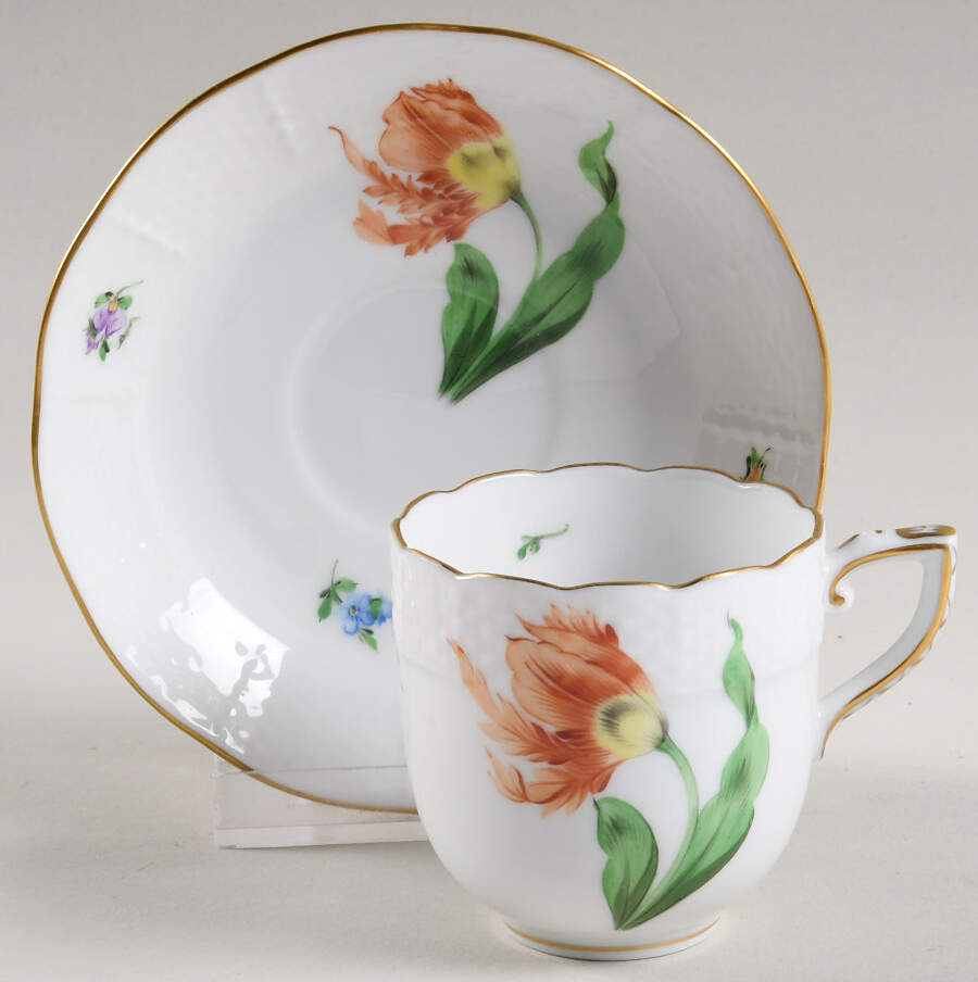 Kitty Flat Demitasse Cup & Saucer Set by Herend-1