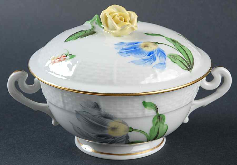 Kitty Cream Soup Bowl & Lid Set by Herend-1