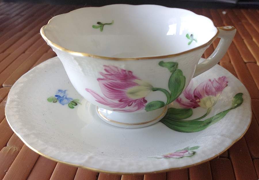 Kitty Footed Demitasse Cup & Saucer Set by Herend-1