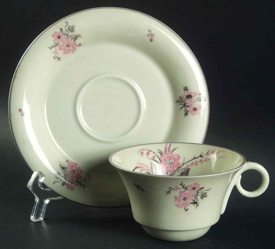H3671 Flat Cup & Saucer Set by Haviland-1