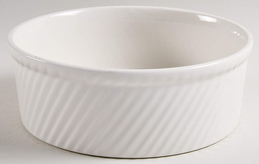 White 8" Souffle by Hall-1