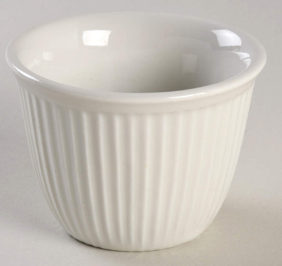 White 6 Oz Ribbed Custard by Hall-1