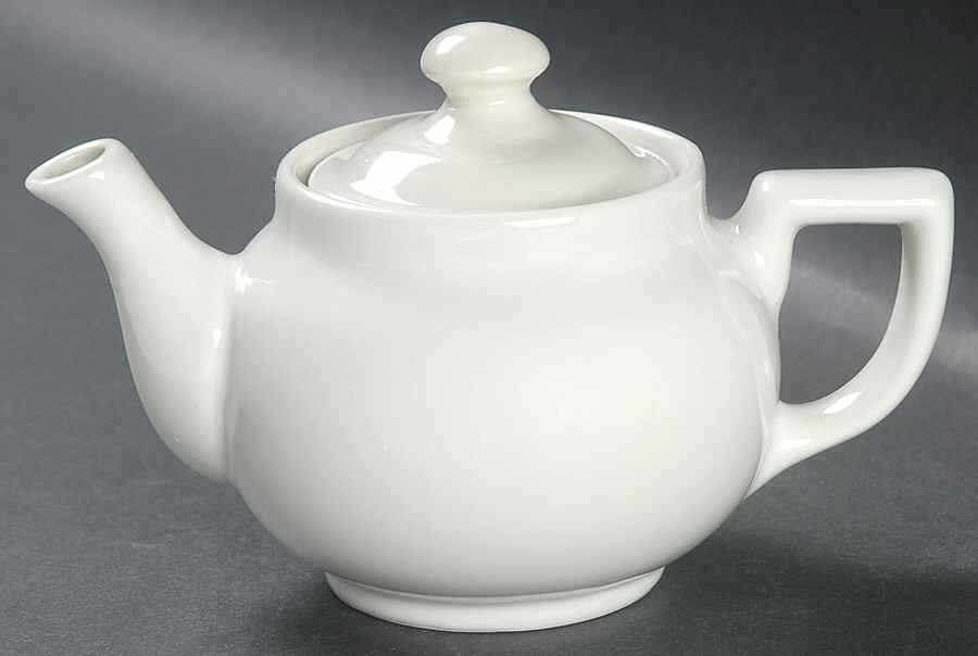 White Boston Individual Teapot & Lid by Hall-1