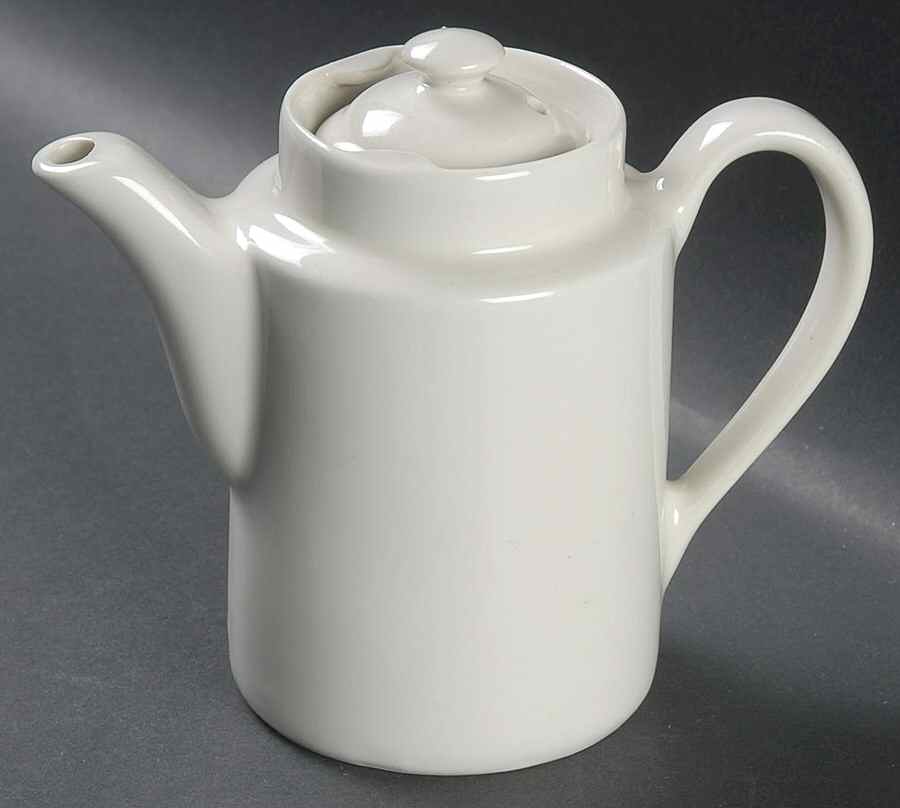 White 1 to 2 Cup Mini Washington Coffee Pot & Lid by Hall-1
