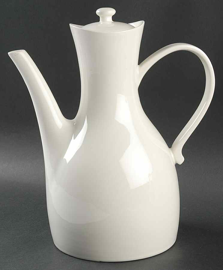 White Coffee Pot & Lid by Hall-1