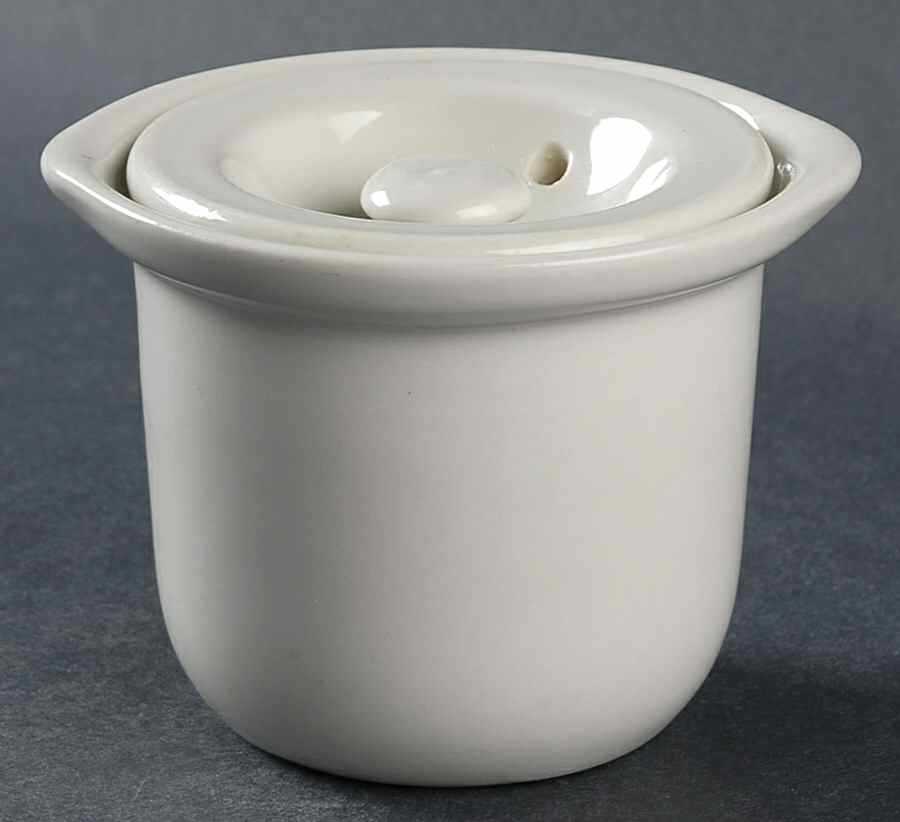 White Petite Marmite & Lid by Hall-1