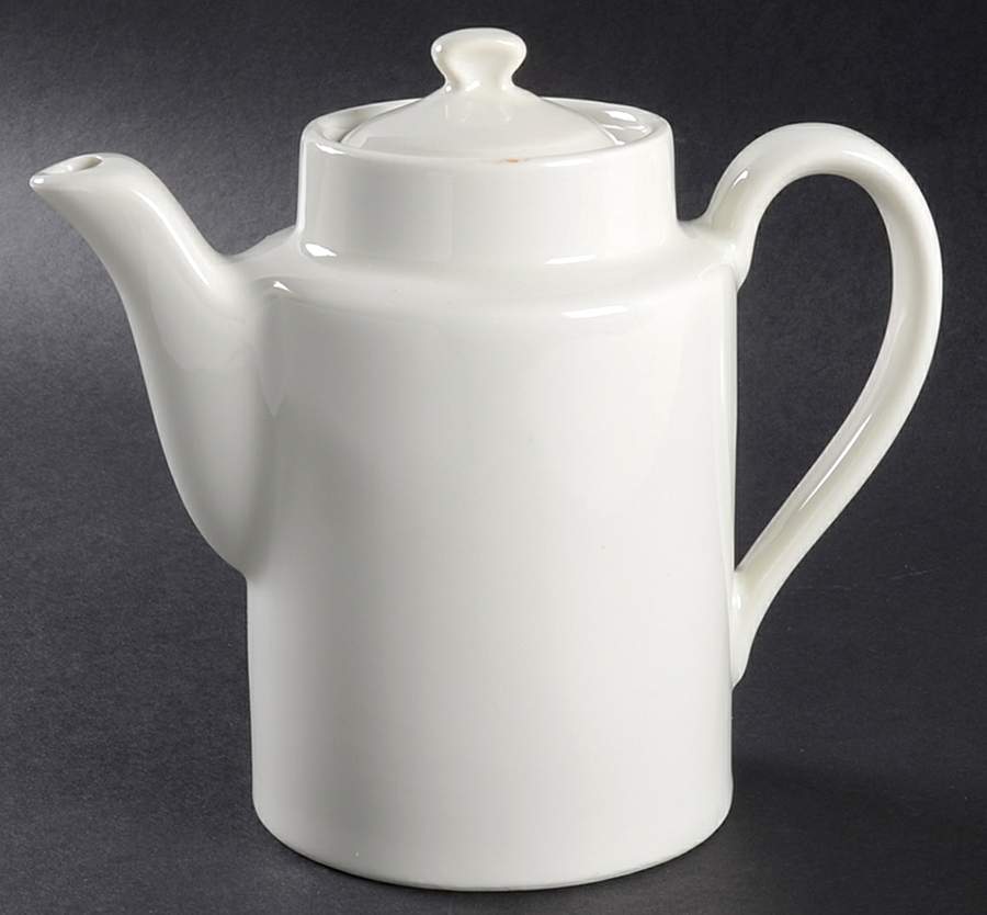 White Mini Coffee Pot & Lid by Hall-1