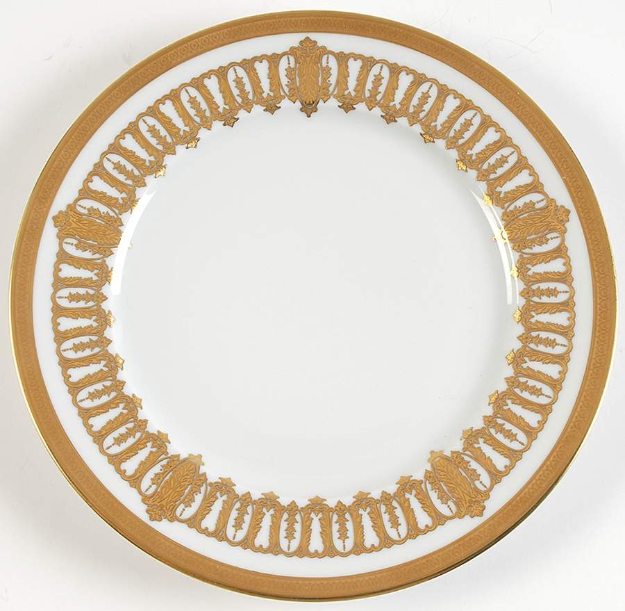 Saint Honore White and Gold Dessert/Pie Plate by Haviland-1