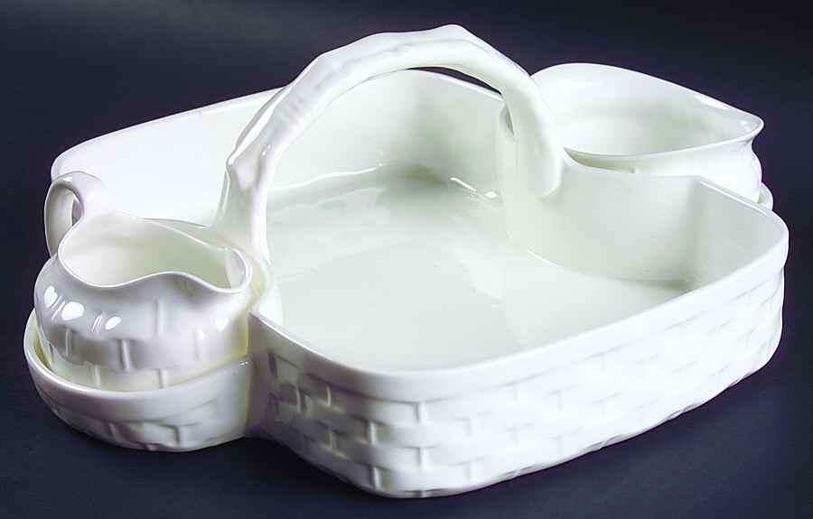 HAM103 Strawberry Basket W/Creamer & Open Sugar by Hammersley-1