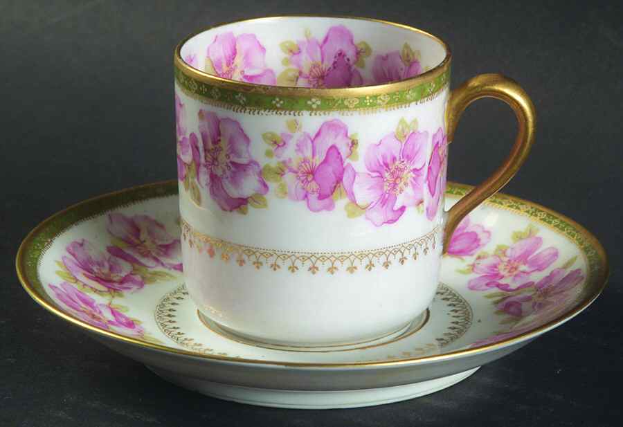 H3680 Flat Demitasse Cup & Saucer Set by Haviland-1