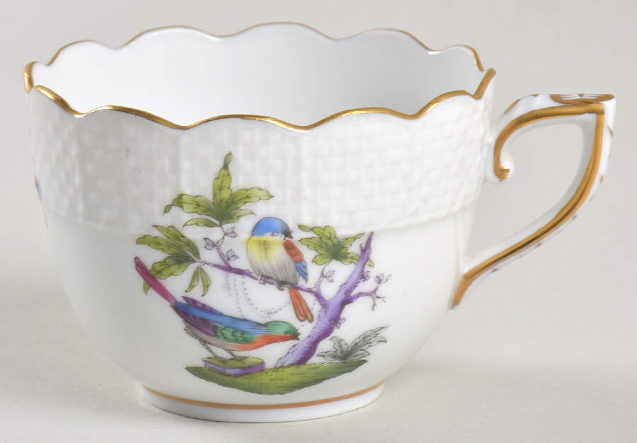 Rothschild Bird (Pastel Colors) Flat Demitasse Cup by Herend-1