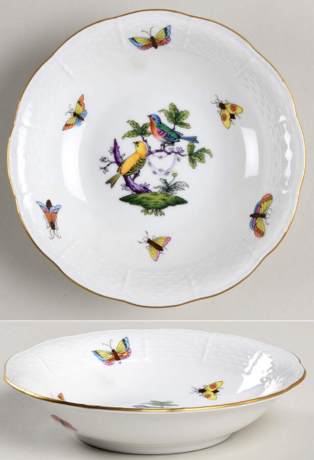 Rothschild Bird (Pastel Colors) Fruit/Dessert (Sauce) Bowl by Herend-1