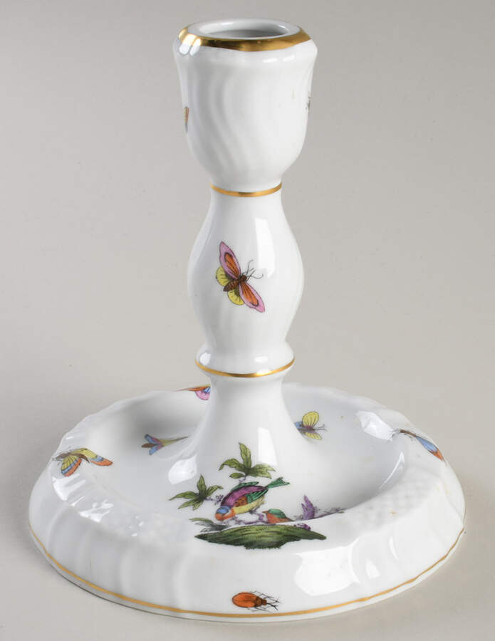 Rothschild Bird (Pastel Colors) 5" Candlestick by Herend-1