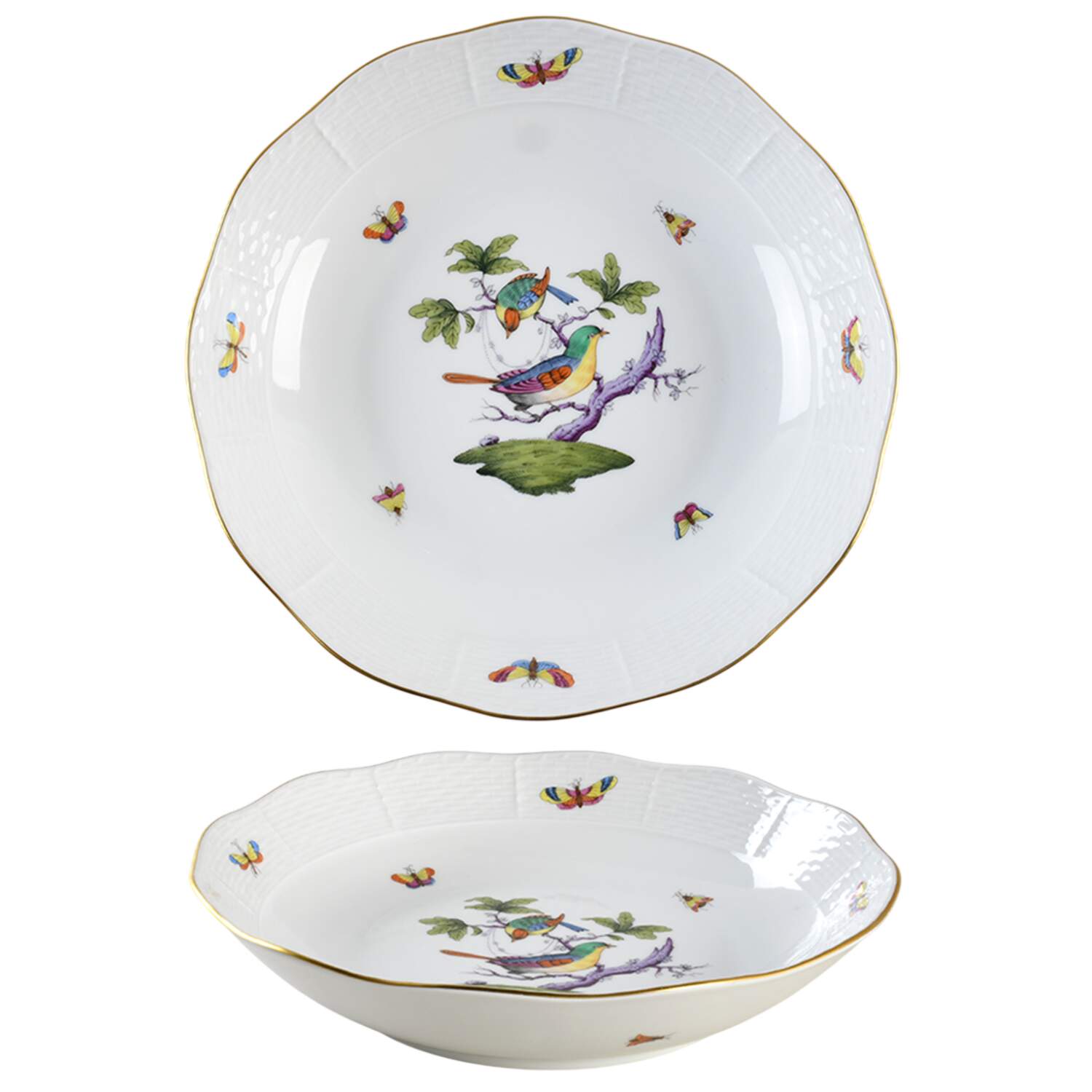 Rothschild Bird (Pastel Colors) 10" Round Vegetable Bowl by Herend-1