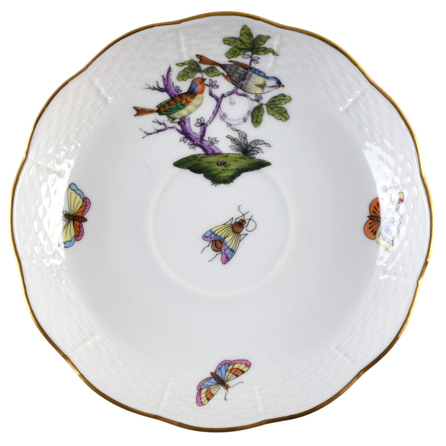 Rothschild Bird (Pastel Colors) Saucer for Flat Cup by Herend-1