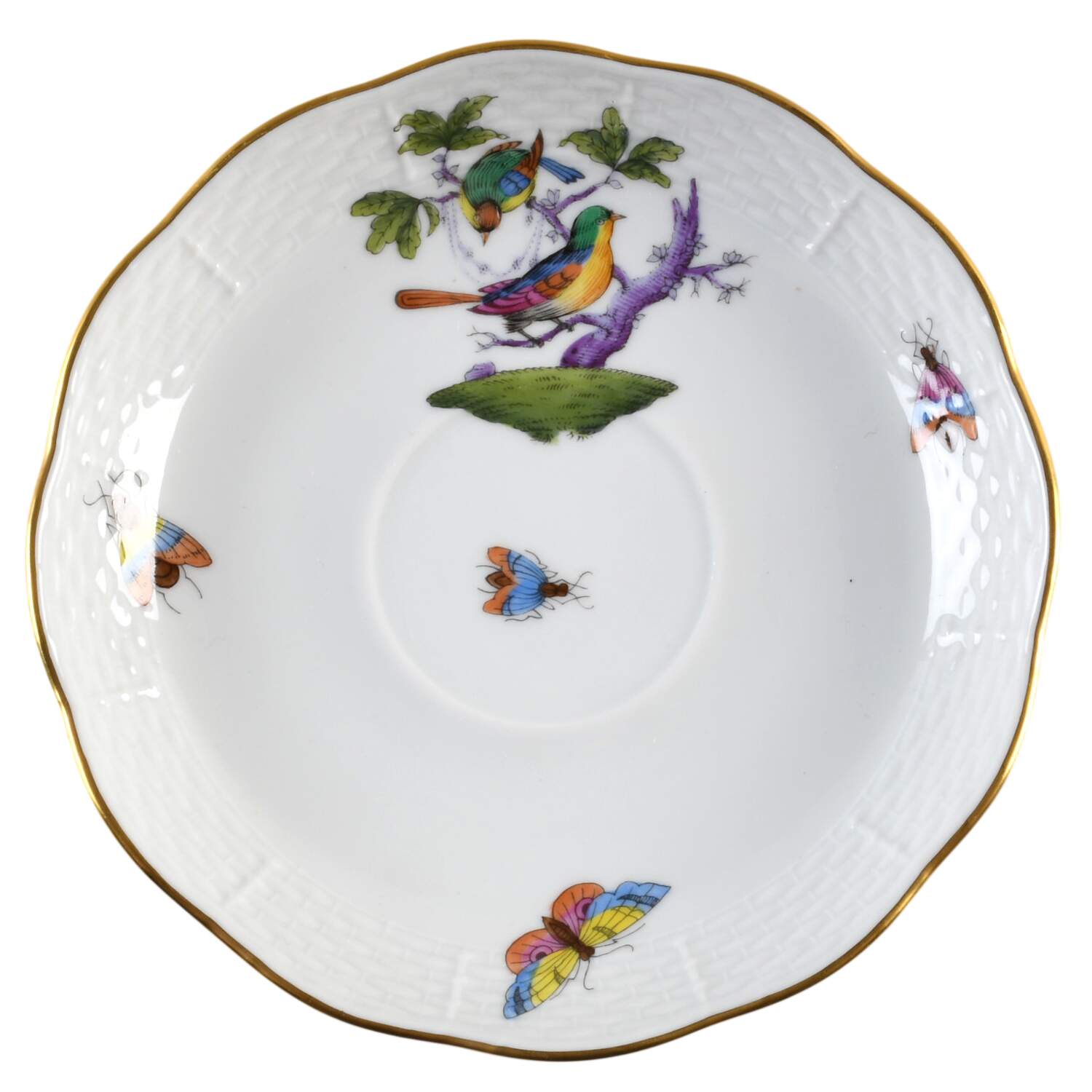 Rothschild Bird (Pastel Colors) Saucer for Flat Cup by Herend-1