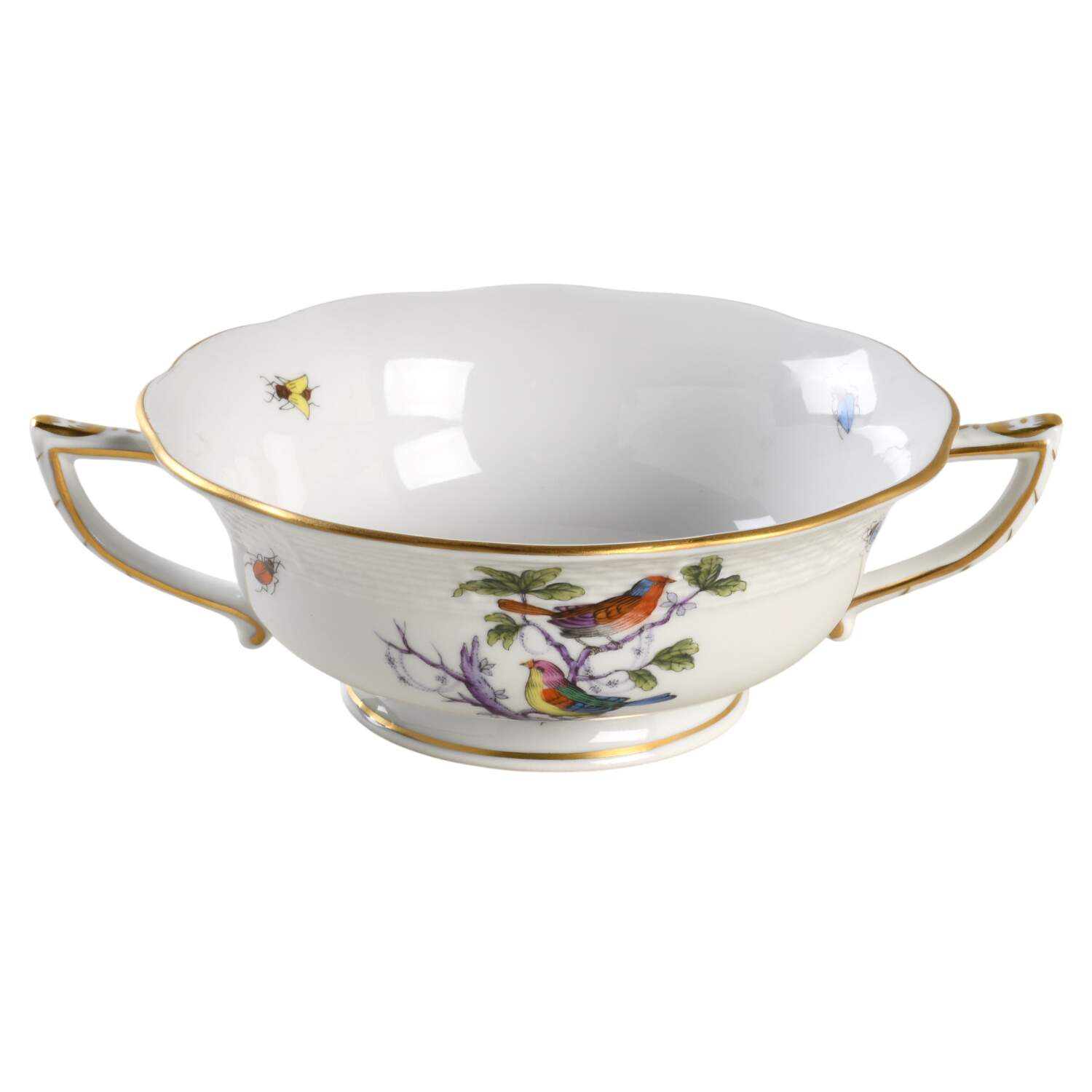 Rothschild Bird (Pastel Colors) Footed Cream Soup Bowl by Herend-1