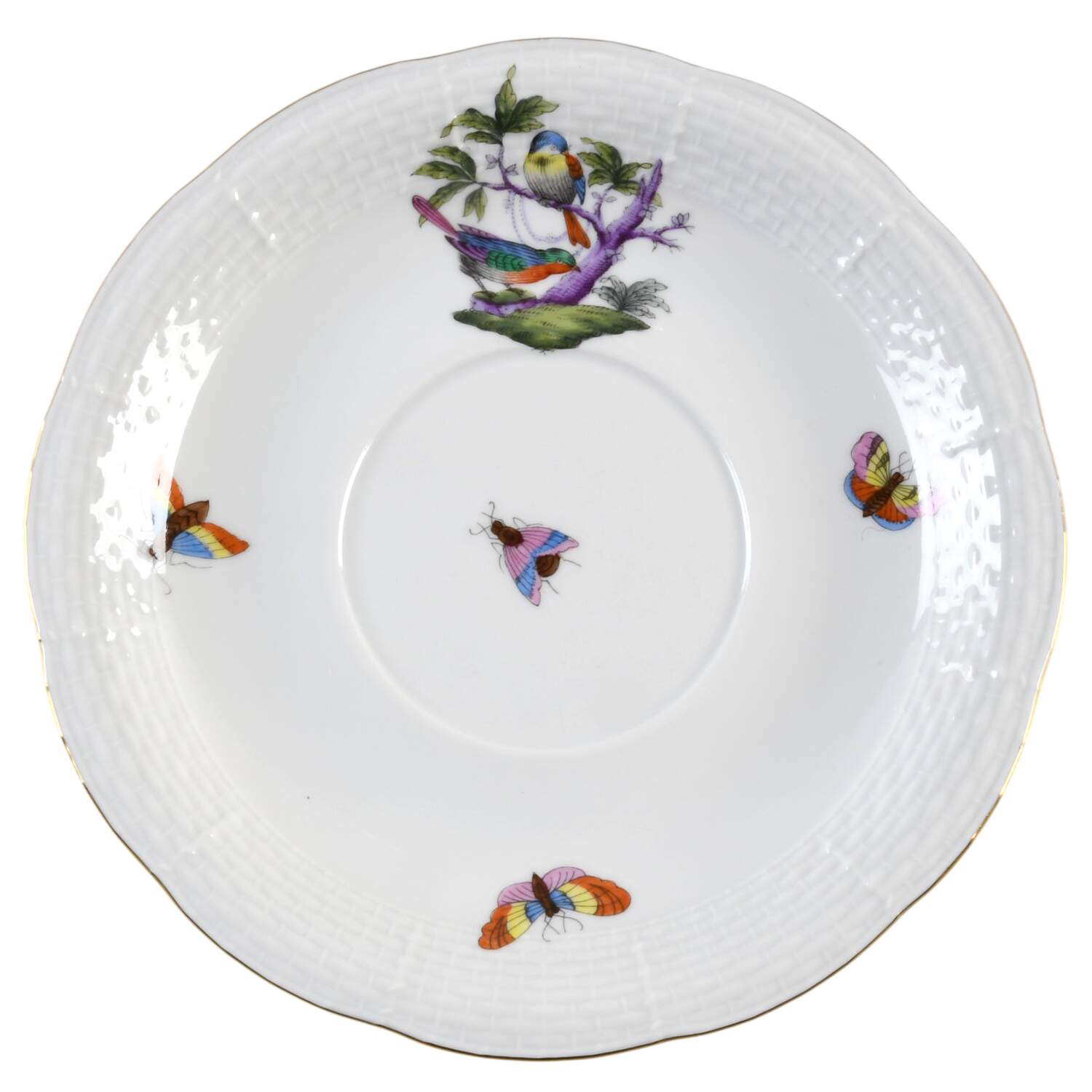 Rothschild Bird (Pastel Colors) Saucer for Footed Cream Soup Bowl by Herend-1