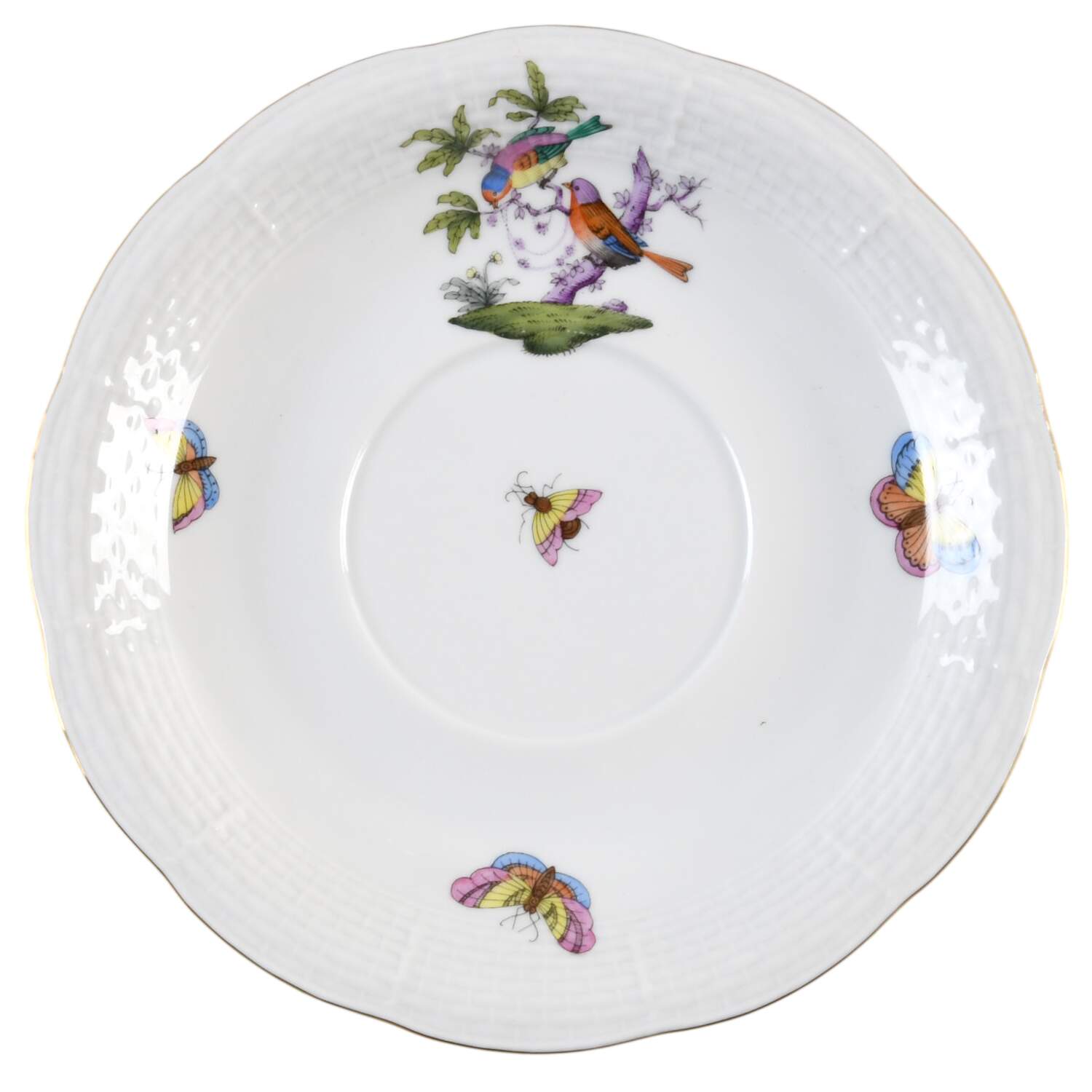 Rothschild Bird (Pastel Colors) Saucer for Footed Cream Soup Bowl by Herend-1