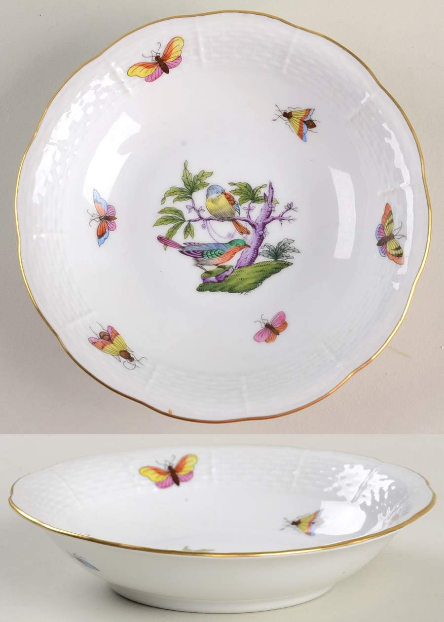 Rothschild Bird (Pastel Colors) Fruit/Dessert (Sauce) Bowl by Herend-1