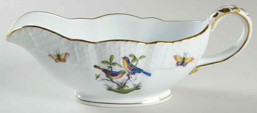 Rothschild Bird (Pastel Colors) Open Sauce Boat by Herend-1