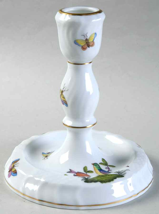 Rothschild Bird (Pastel Colors) 5" Candlestick by Herend-1
