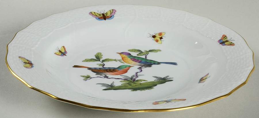 Rothschild Bird (Pastel Colors) Dessert/Pie Plate by Herend-1