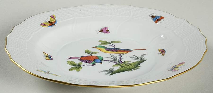 Rothschild Bird (Pastel Colors) Dessert/Pie Plate by Herend-1