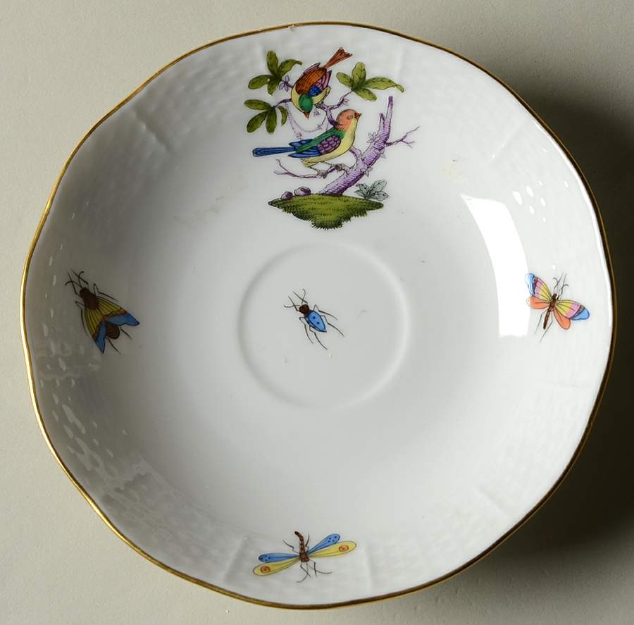 Rothschild Bird (Pastel Colors) Saucer for Flat Demitasse Cup by Herend-1