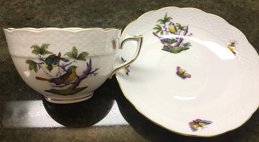 Rothschild Bird (Pastel Colors) Breakfast Cup & Saucer Set by Herend-1