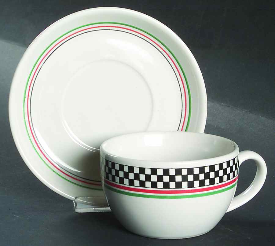 Caffe Casa Flat Cup & Saucer Set by Himark-1