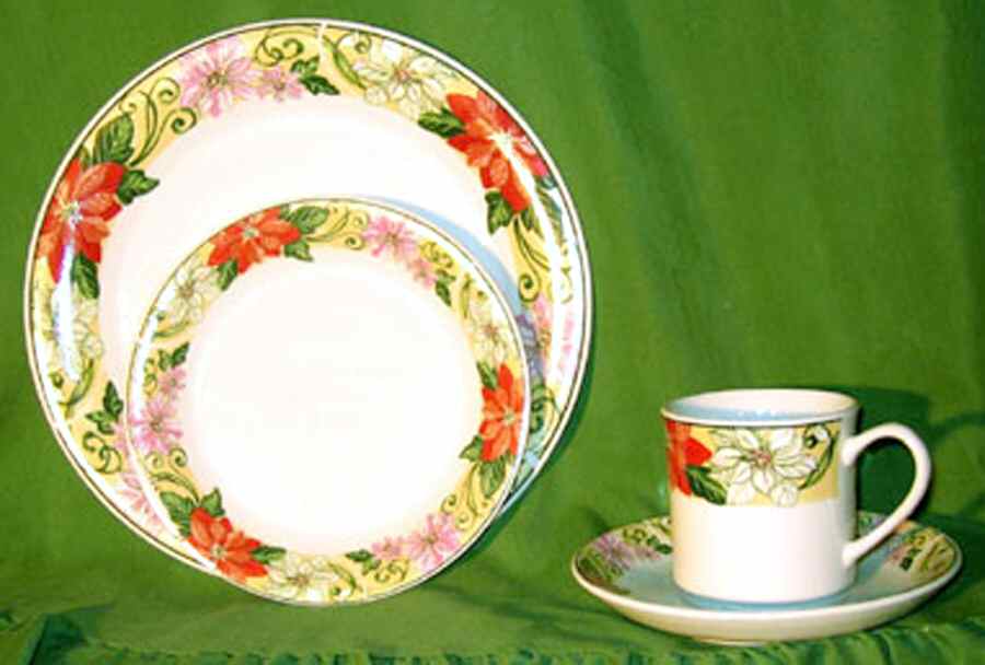 Poinettia Scrolls Dinner Plate by Home Essentials-1
