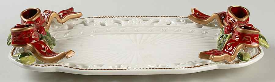 Holiday 13" Pierced Tidbit Tray by Home Accents-1