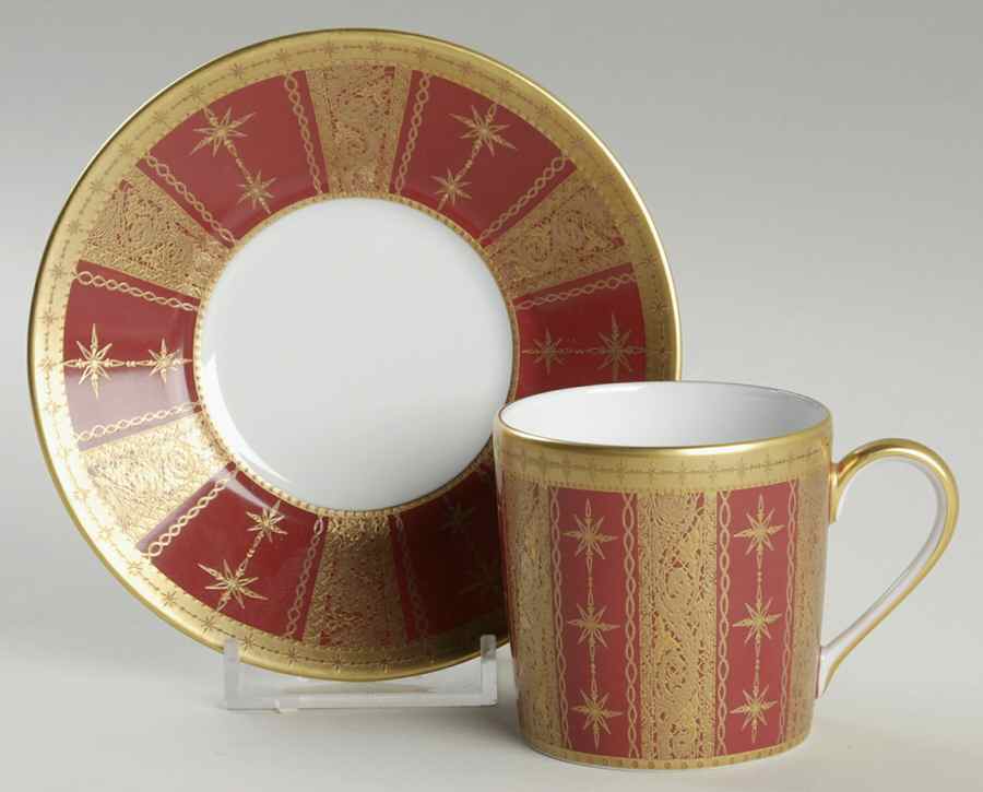 Botticelli Red (Red) Flat Demitasse Cup & Saucer Set by Haviland-1