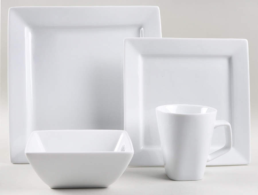 Canopy White (Square) 4 Piece Place Setting by Home Trends-1