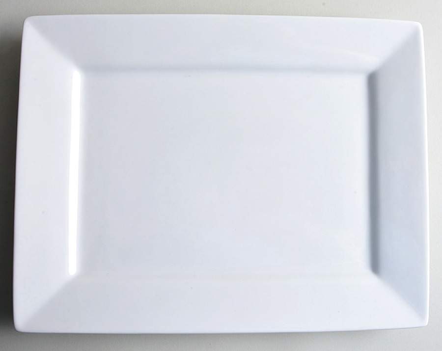 Canopy White (Square) 14" Rectangular Serving Platter by Home Trends-1