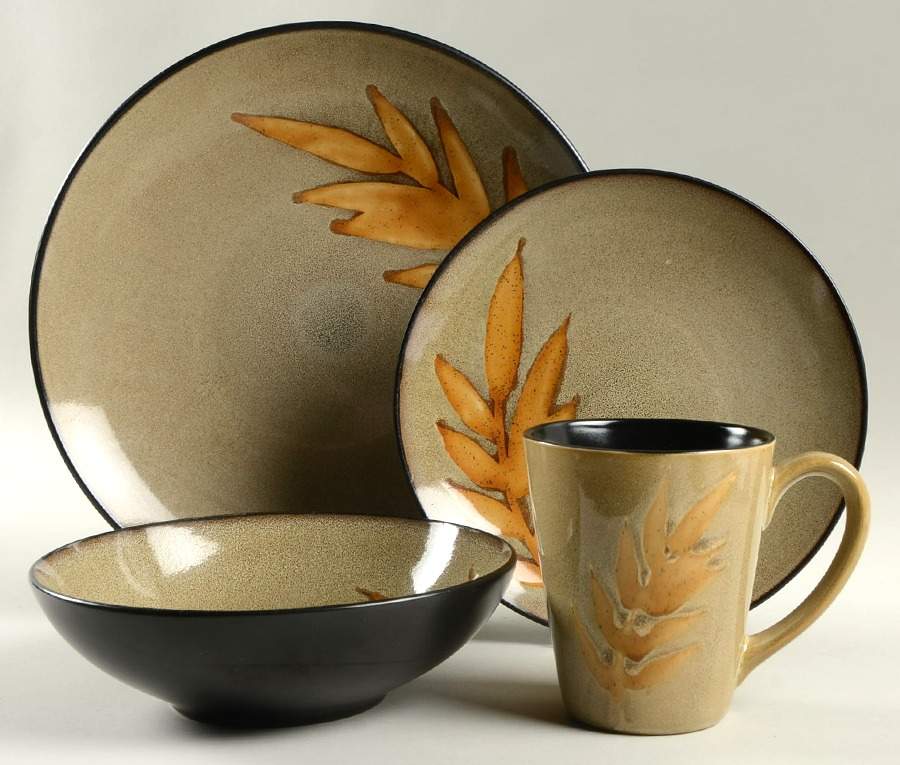 Island Leaf 4 Piece Place Setting by Home Trends-1