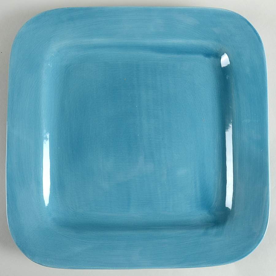 American Simplicity Denim Blue Square Dinner Plate by Home-1