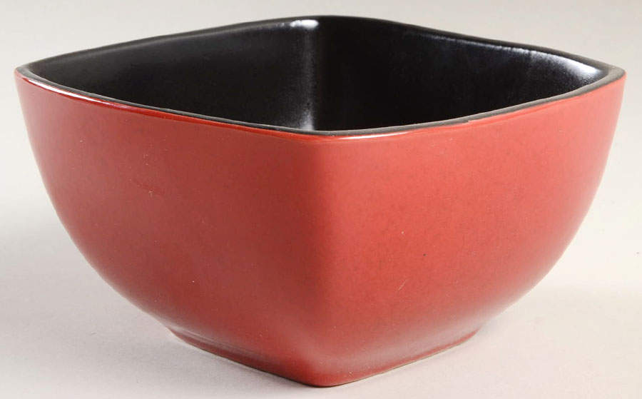 Rave Red Square Soup/Cereal Bowl by Home Trends-1