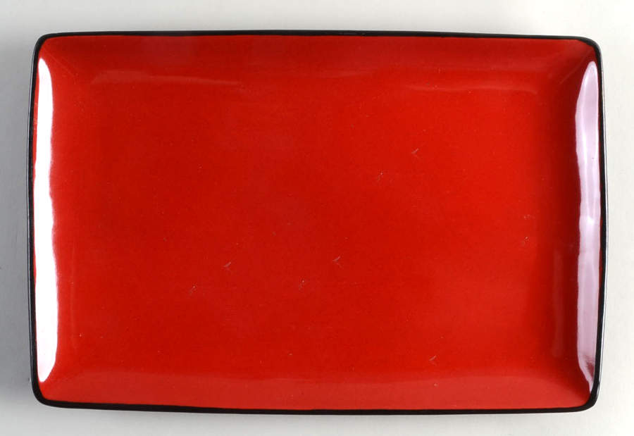 Rave Red Square 14" Rectangular Serving Platter by Home Trends-1