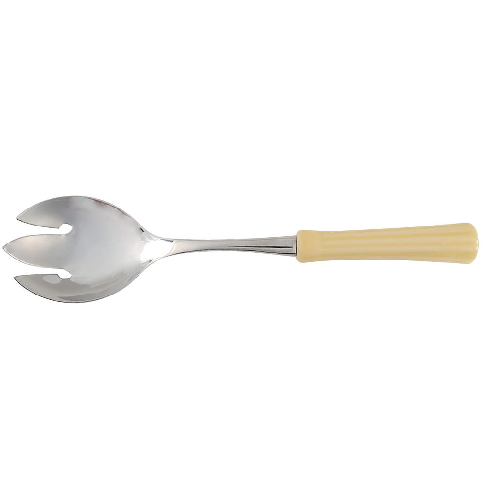 Fiesta Ivory (Intro 2008) Slotted Serving Spoon with Stainless Bowl by Homer Laughlin -1