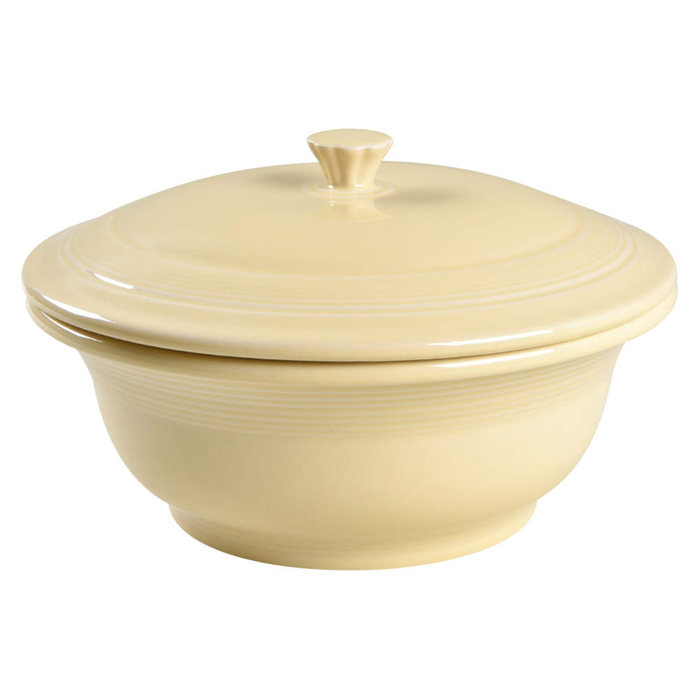 Fiesta Ivory (Intro 2008) 2 Qt Round Covered Casserole (MB 9 Base) by Homer Laughlin -1