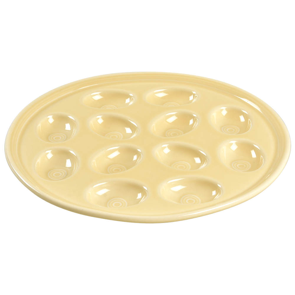 Fiesta Ivory (Intro 2008) Deviled Egg Plate by Homer Laughlin -1