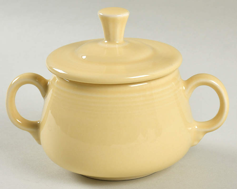 Fiesta Ivory (Intro 2008) Sugar Bowl & Lid by Homer Laughlin -1