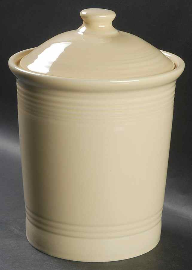 Fiesta Ivory (Intro 2008) Large Canister & Lid by Homer Laughlin -1