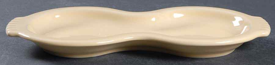 Fiesta Ivory (Intro 2008) Tray for Creamer & Sugar with Lid by Homer Laughlin -1