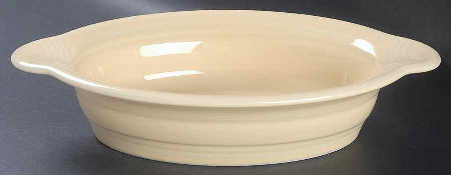 Fiesta Ivory (Intro 2008) 11" Oval Baker by Homer Laughlin -1